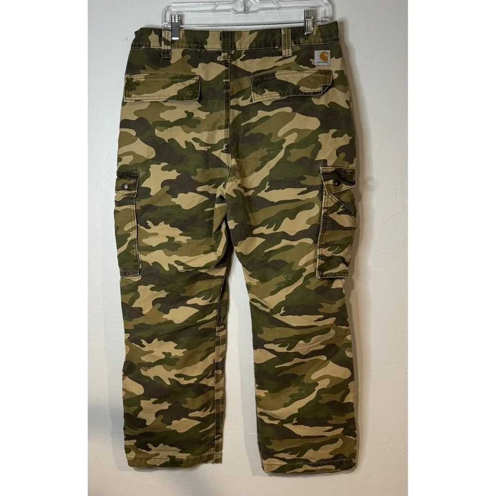 Carhartt Pants Mens 36x30 Camouflage Carpenter Cargo Relaxed Fit Hunting Camo